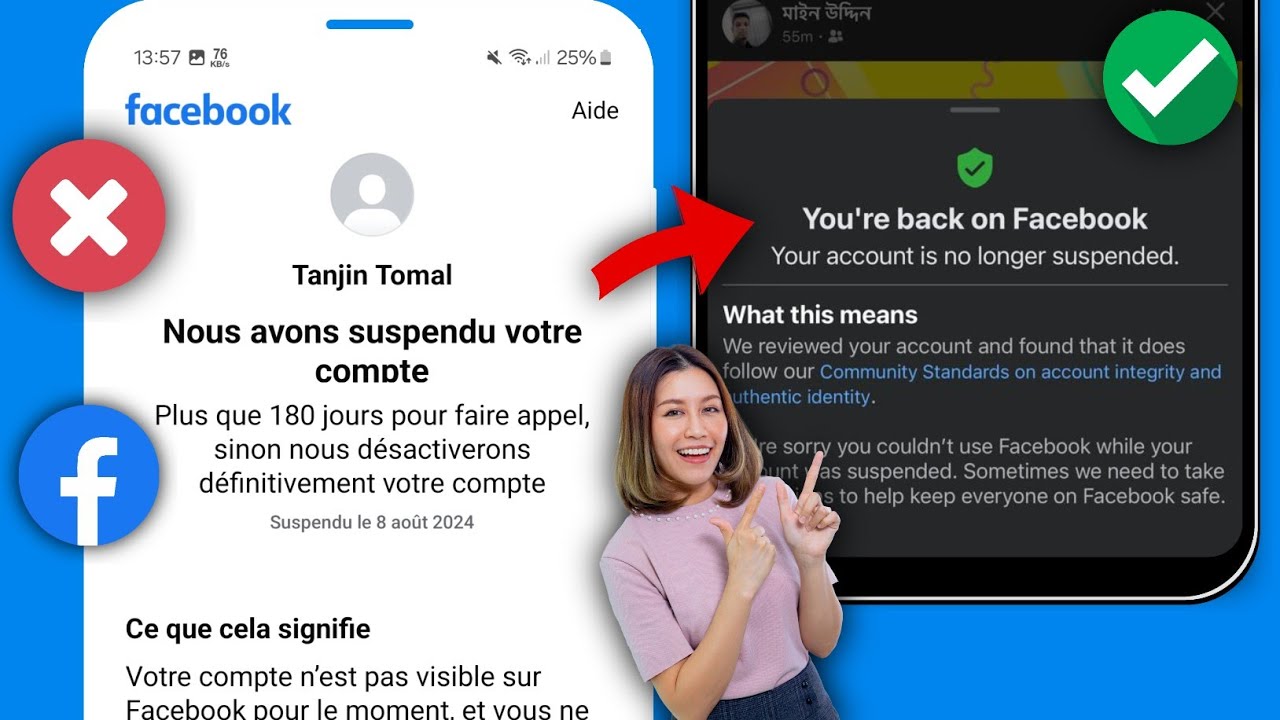 Nous avons suspendu votre compte Facebook Ilreste 180 jours pour faire appel Désactivez votre compte