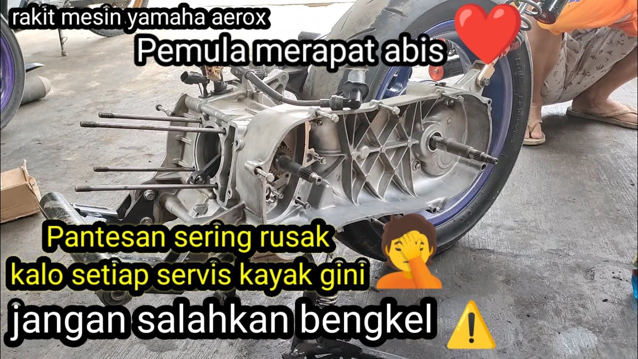 Rakit mesin aerok✅pantes cepat rusak sparepart nya model gini❌ rakit sampai menyala