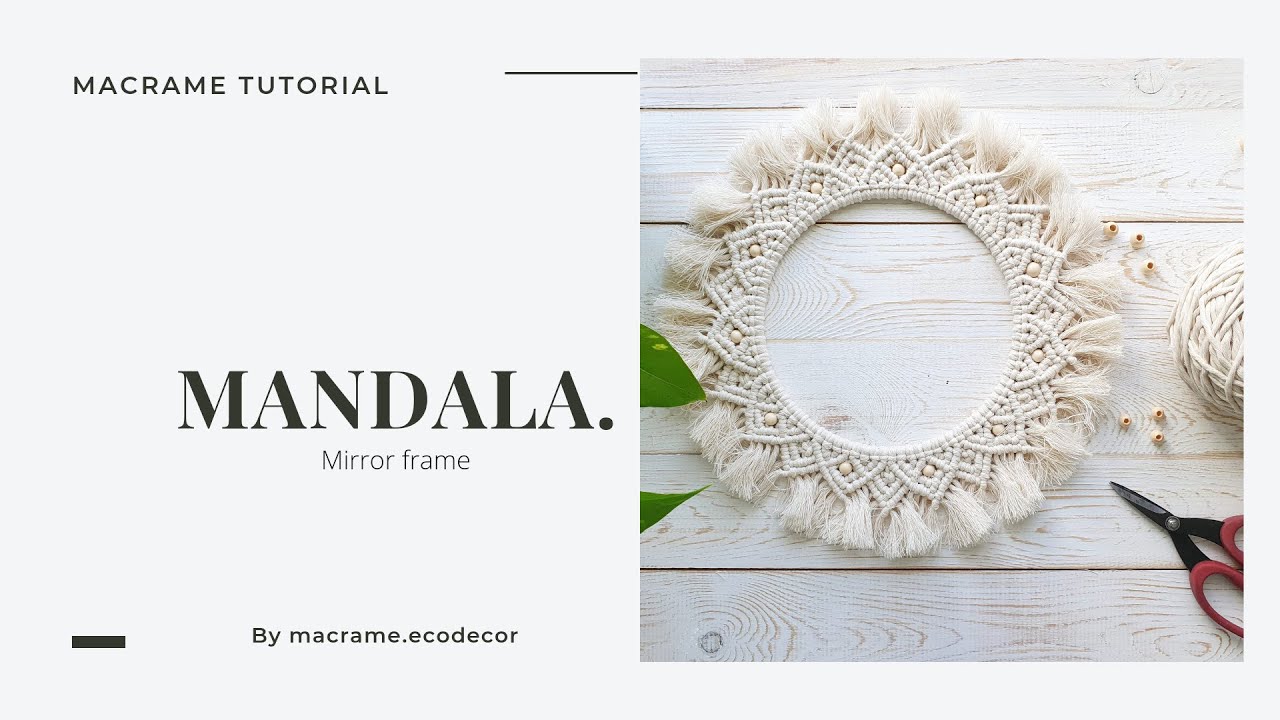 Macrame mandala.Mirror frame