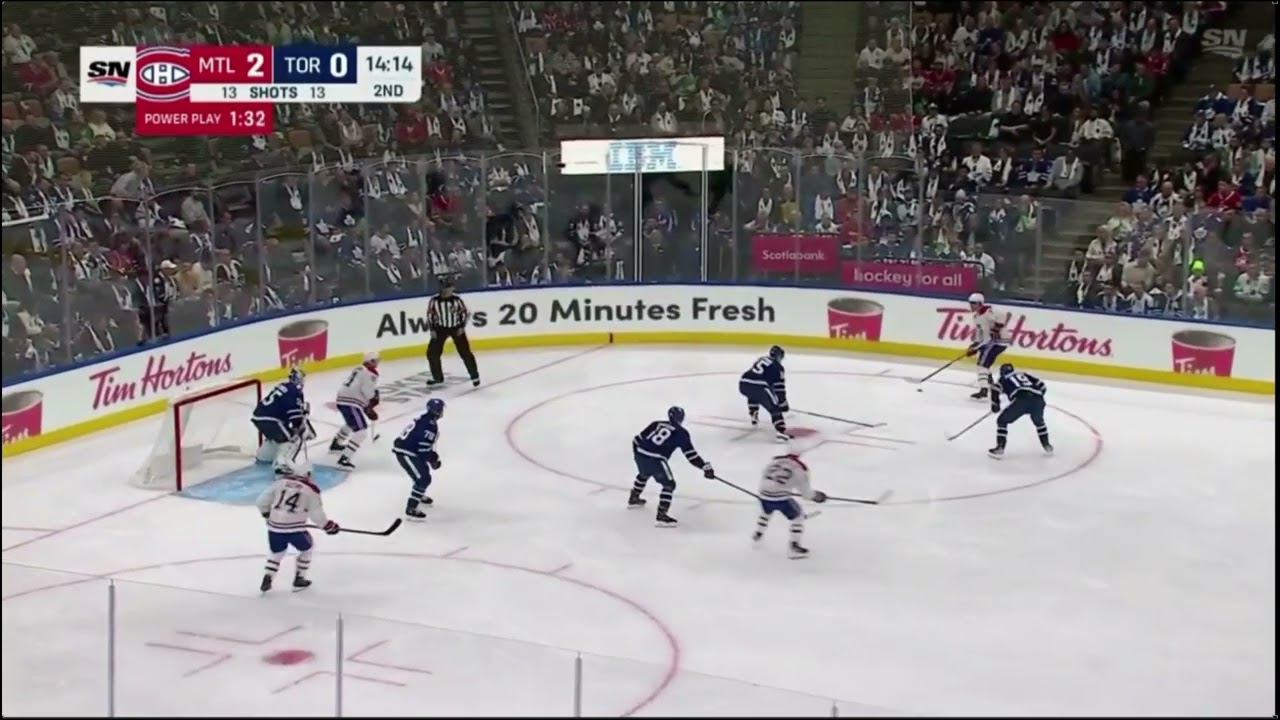 Power Play 1-3-1 - Setup - Goal (Habs/Leafs) - coaching notes