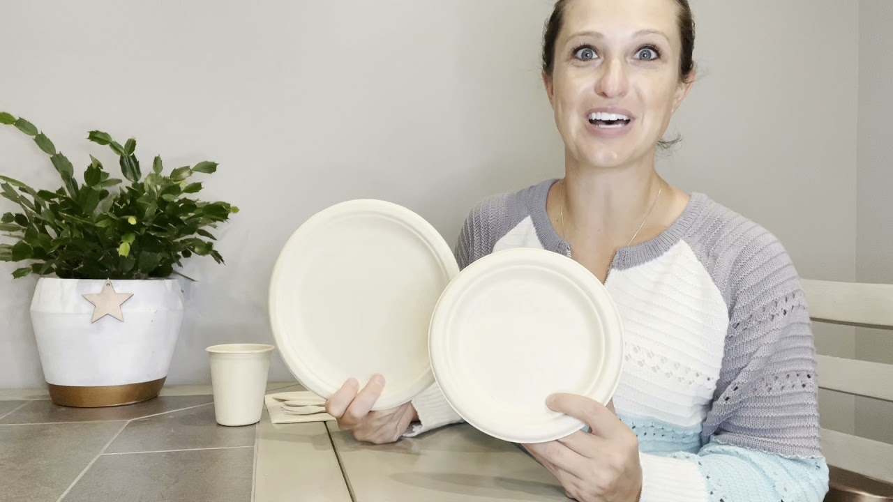 Review of 175 Pcs Compostable Paper Plates Set, Biodegradable Heavy-Duty Paper Plates with Napkins