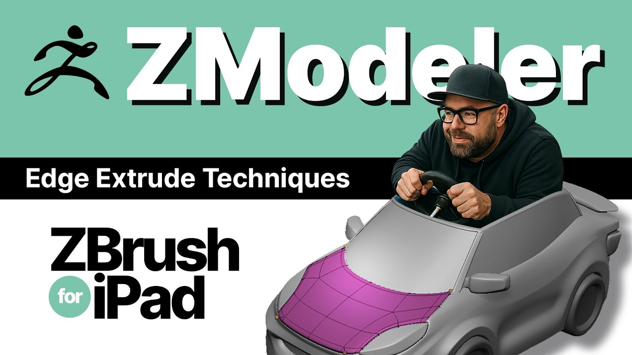 ZBrush for iPad — Zmodeler Edge Extrude Techniques