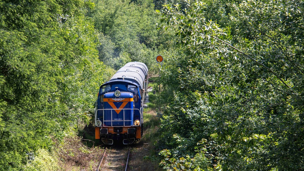 SM42-2448 z pociągiem specjalnym na dawnej linii KP 301