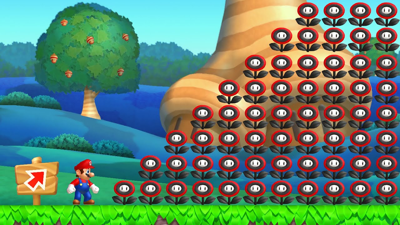 Can Mario Collect 999 Evil Fire Flowers in New Super Mario Bros. U?
