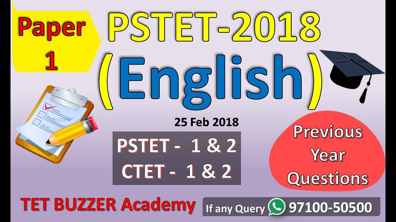 PSTET English 2018 (Paper-1) Solution || Garima Mam || TET BUZZER