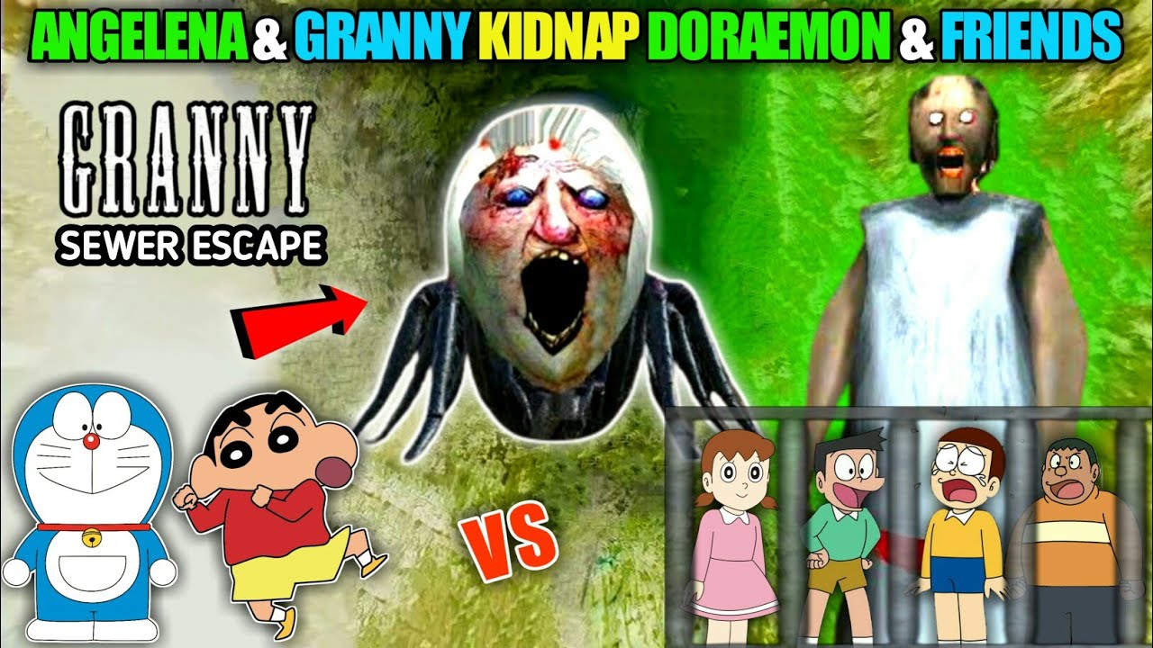 ANGELENA & GRANNY Kidnap Doraemon & Friends || Granny SEWER ESCAPE By Doraemon || Doraemon Vs Granny