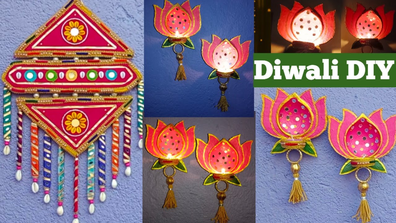 Diwali Decoration Ideas | DIY Candle Holder | Diwali Decor Wall Hanging | Best Out Of Waste 