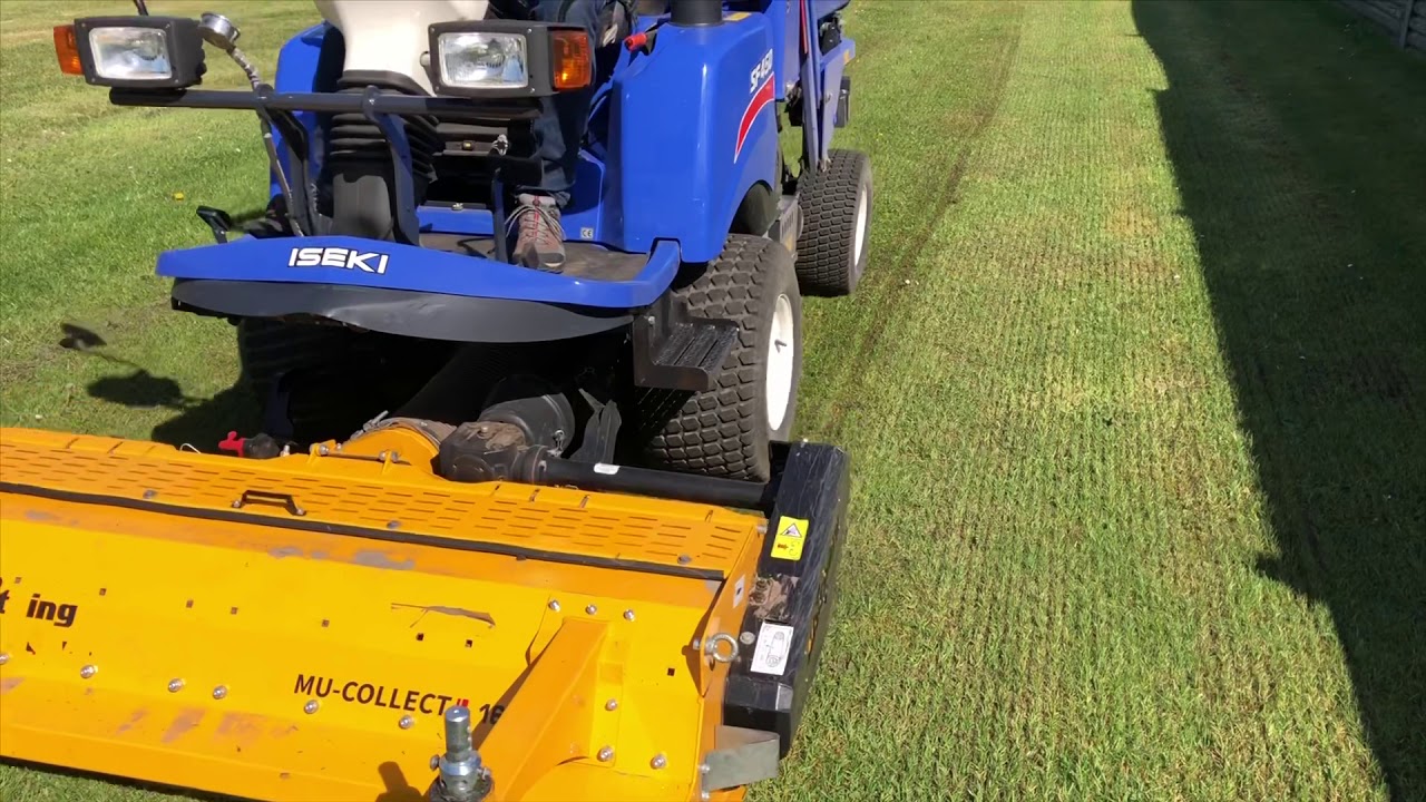 Der Iseki SF450 mit Müthing MU Collect Vertikutierer / Vorgestellt von Stavermann