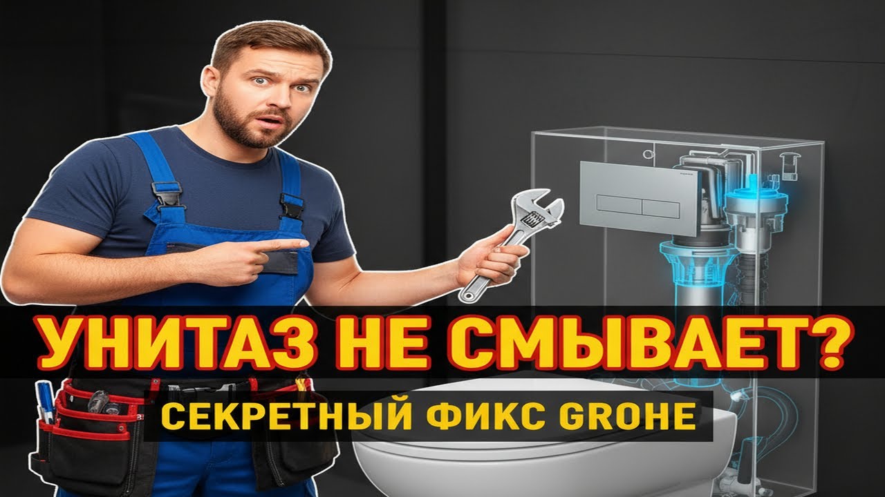 Унитаз НЕ СМЫВАЕТ? Секретный лайфхак ремонта инсталляции Grohe за 10 минут без сантехника!