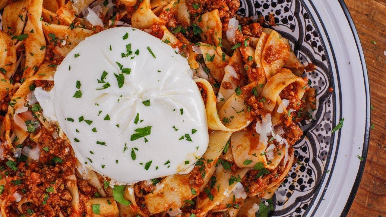 Rachael's Creamy Three-Meat Ragu with Burrata & Pappardelle