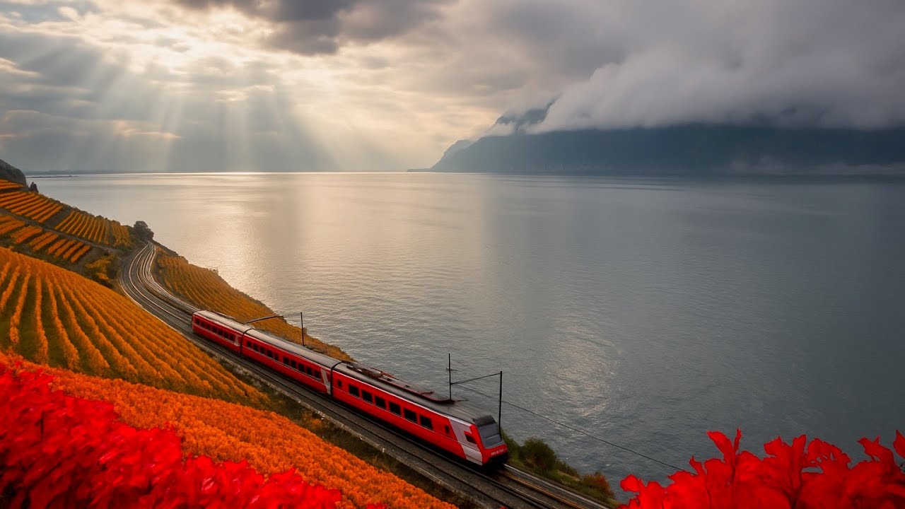 🇨🇭 ✨ BREATHTAKING Autumn Lakeside Walk in Switzerland  | 4K Cinematic Journey for Relaxation