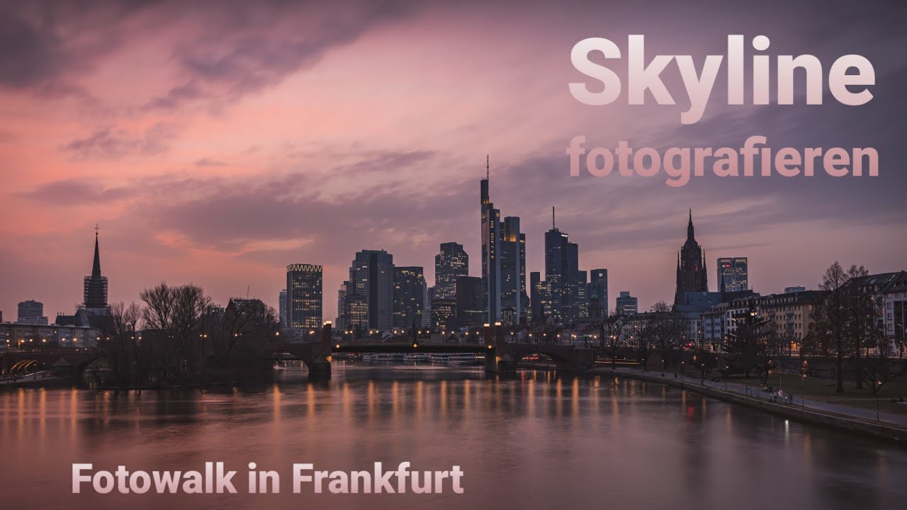 Fotografieren in Frankfurt (Skyline zum Sonnenuntergang)