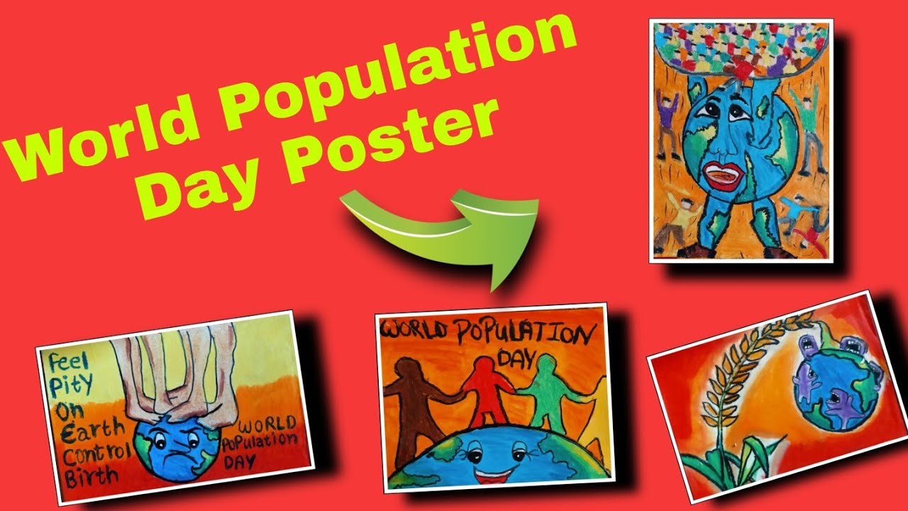 World Population Day Poster Drawing Easy | World Population Day Drawing  World Population Day Poster