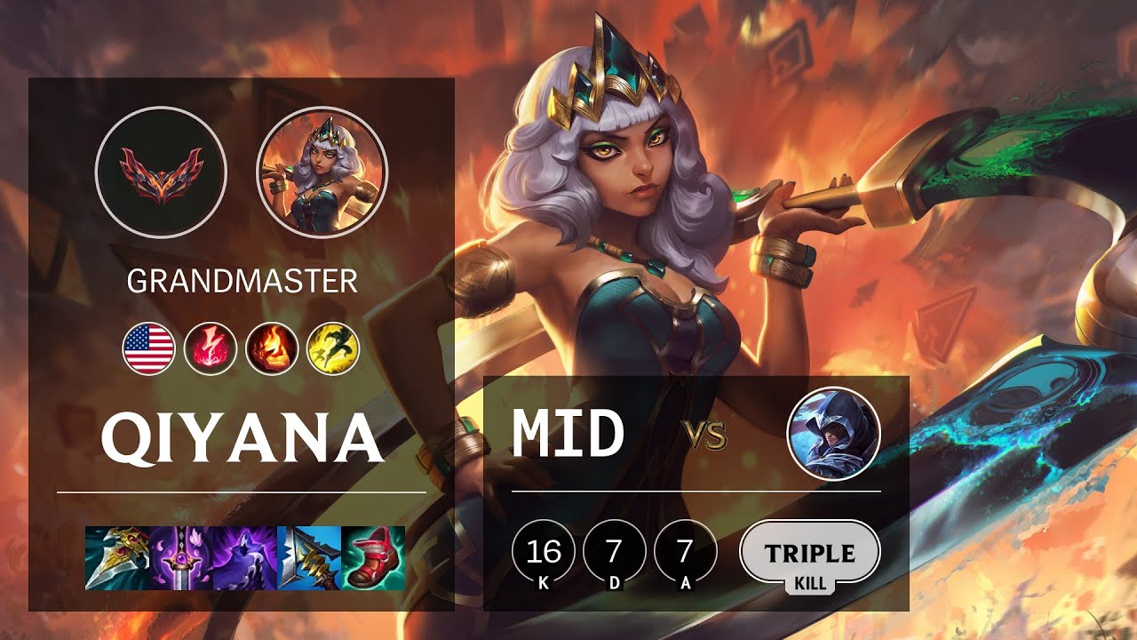 Qiyana Mid vs Talon - NA Grandmaster Patch 12.2
