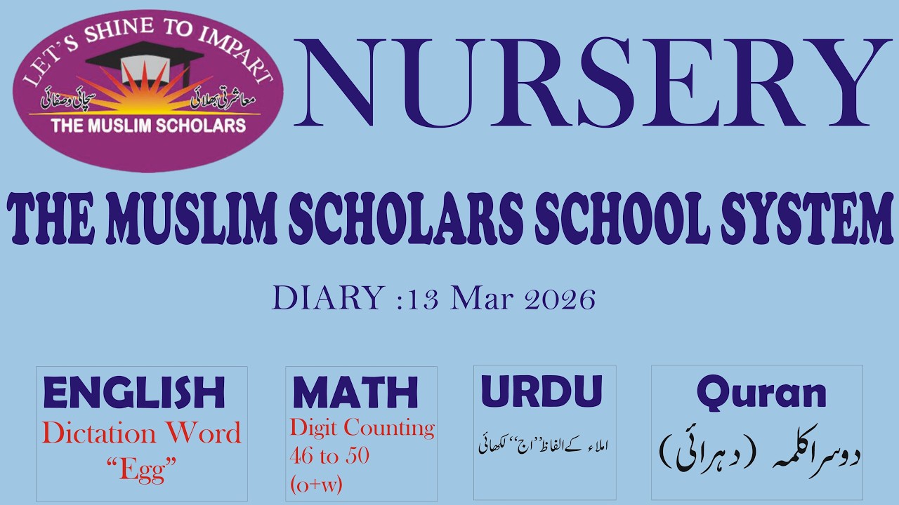 Class Nursery Online Class , 11 March 2026 , Tmsss