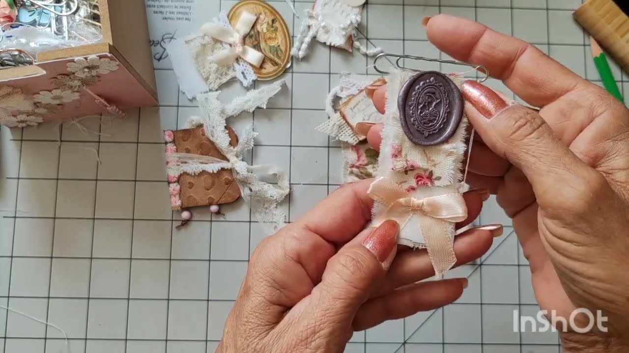 TUTO 3 IDÉES POUR PAPER CLIP SHABBY OU VINTAGE #scrapbooking #debutant #shabby #tissu #dentelle