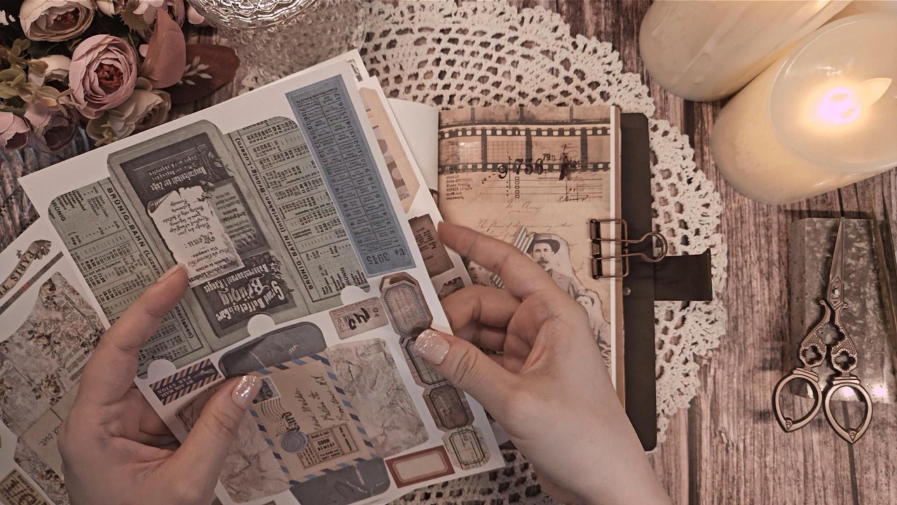 빈티지 포토 콜라주 다꾸 📷 ASMR Aesthetic Art Journaling