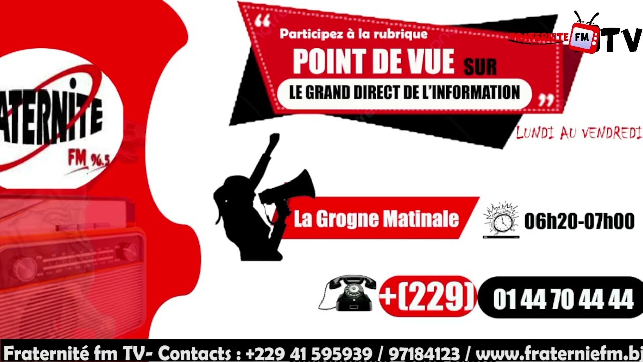 FRATERNITE FM TV : LA GROGNE MATINALE DE CE 06 03 2026