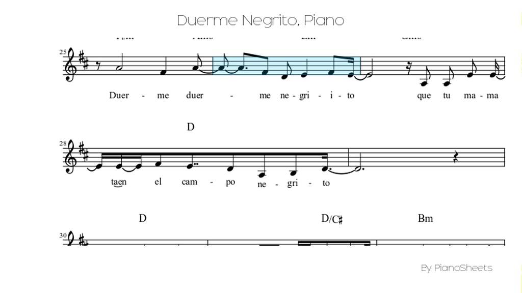 Duerme Negrito [Piano Solo]