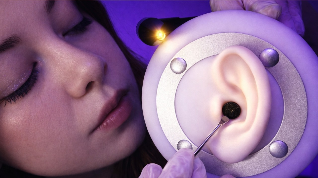 ASMR Detailed Ear Cleaning | Pressure Otoscope, Metal Pick, Tweezers & Ear-to-Ear Hearing Test