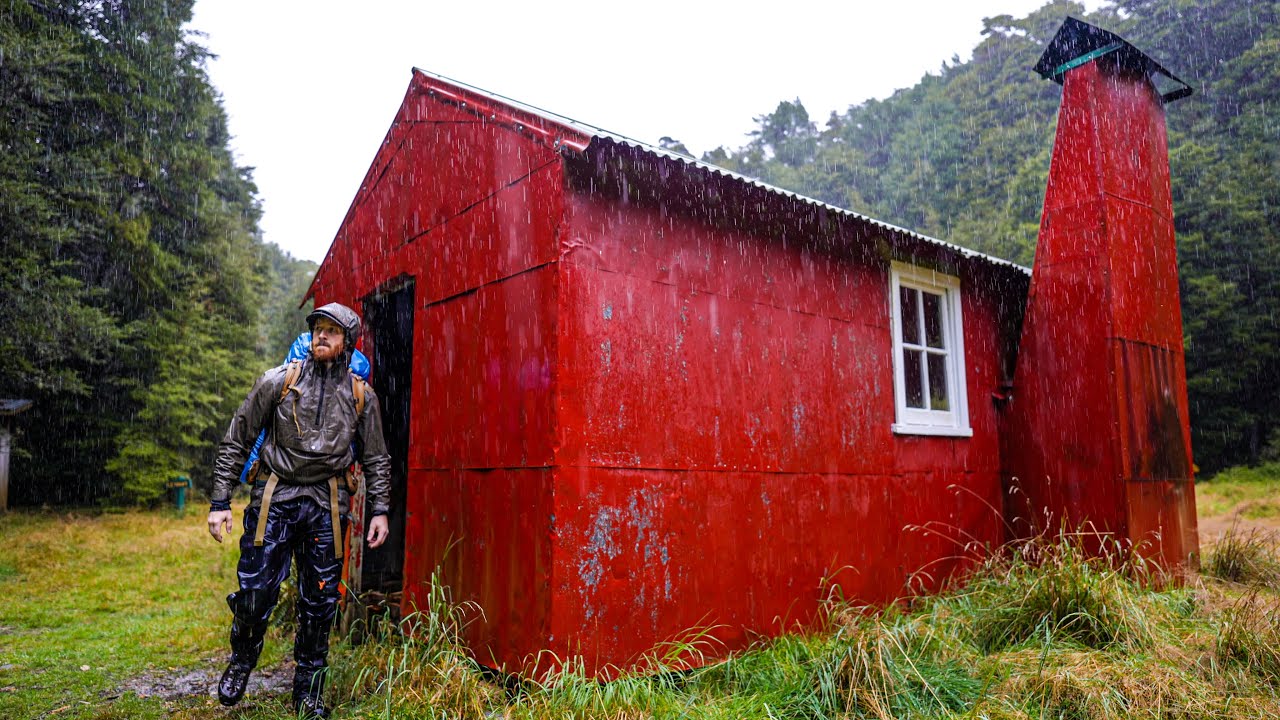 CAMPING In 24 Hours Of Torrential Rain - Overnight Cabin Endless Heavy Rain