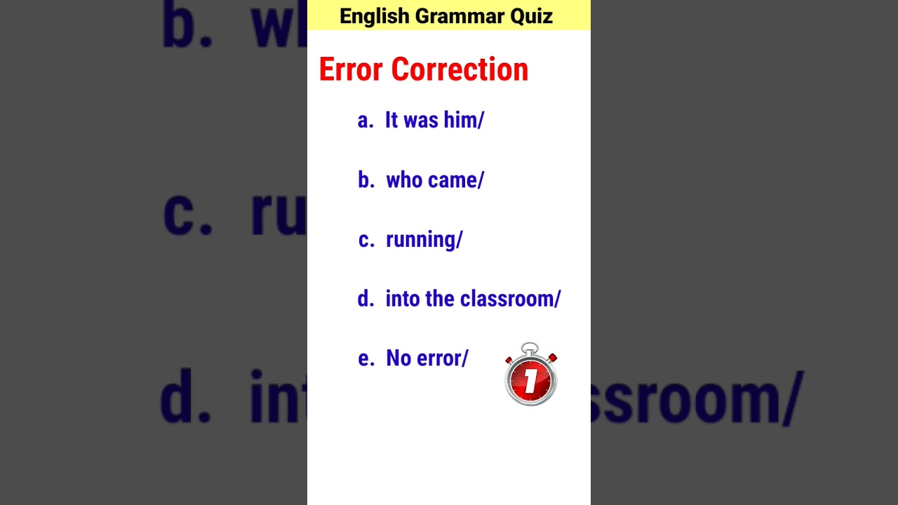Error Correction|| English Grammar Quiz||