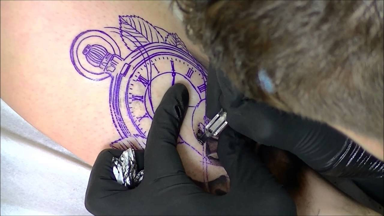 Rose watch tattoo - time lapse