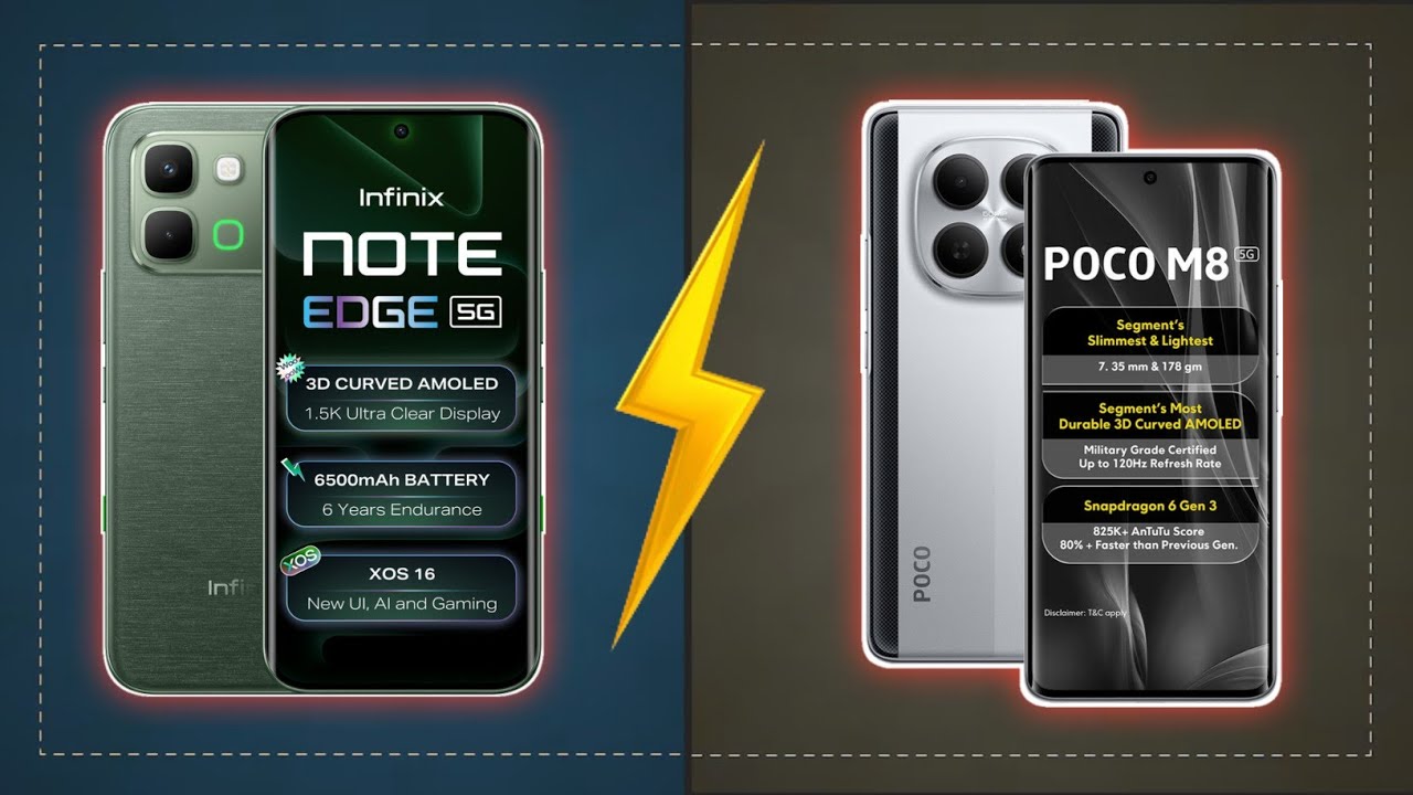 Full Comparison : Infinix Note Edge 5G Vs Poco M8 