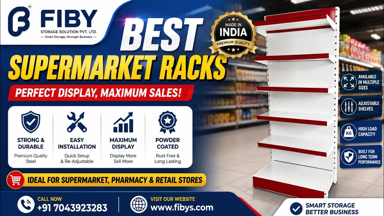 Grocery Store Rack l Best Quality Supermarket Rack in India l Fiby Storage 