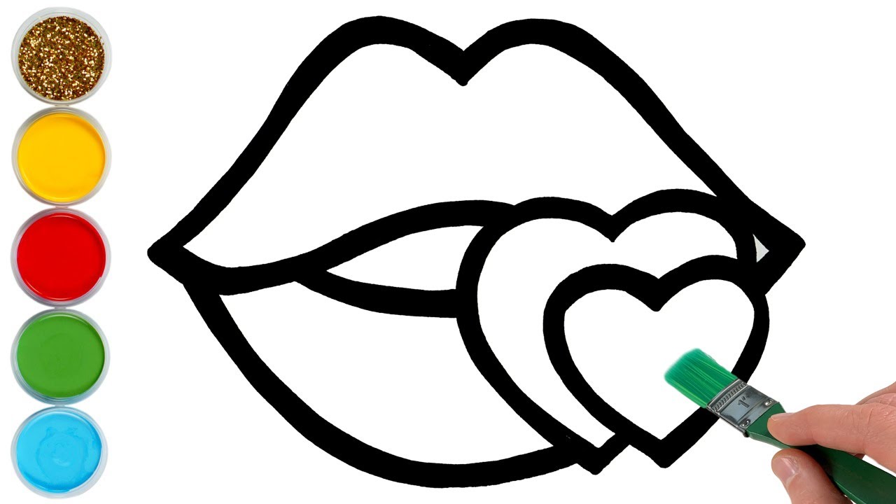 Lips & Hearts | Drawing, Painting & Coloring for Kids, Toddlers | Come & Draw With Me