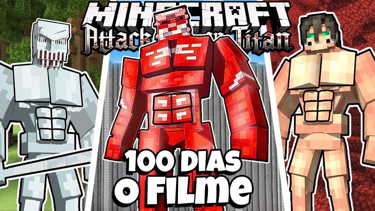 Sobrevivi 100 dias como um TITÃ em Minecraft! [FILME COMPLETO]