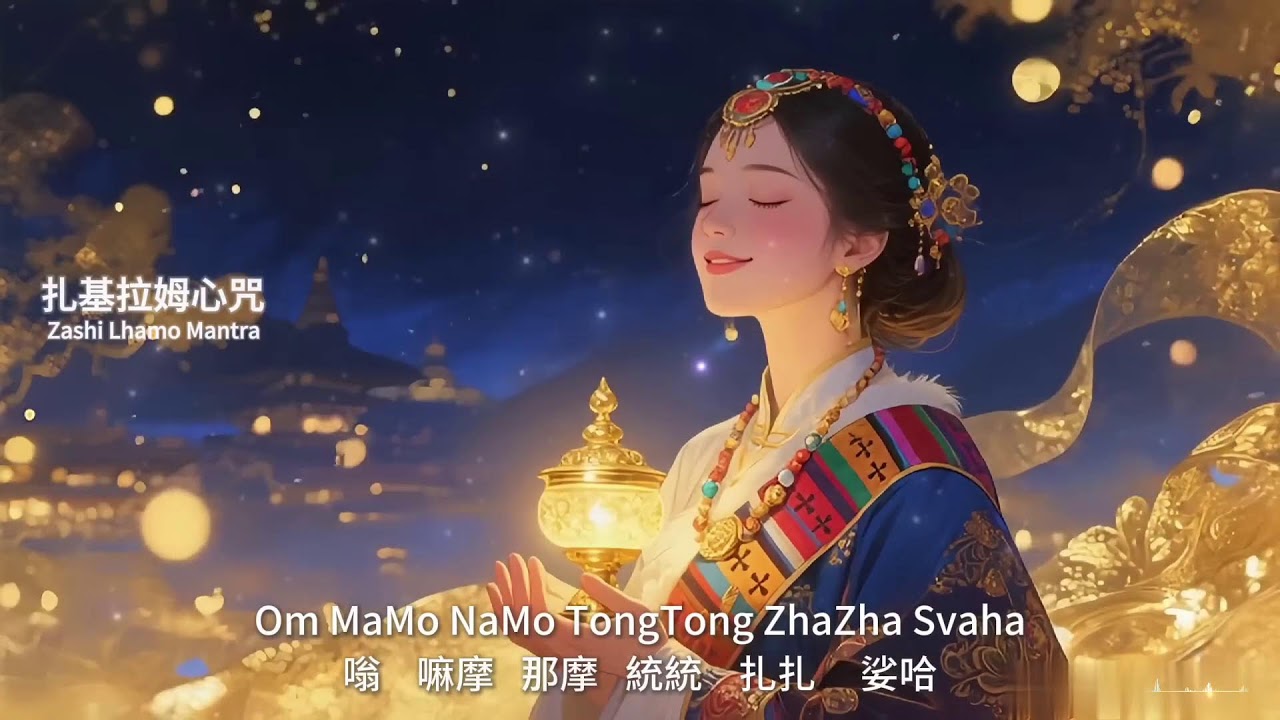 《扎基拉姆心咒》✨24H 西藏最靈感迅捷的財神護法，為有緣者帶來轉機 🎧 女財神陪伴24小時｜Zashi Lhamo Mantra