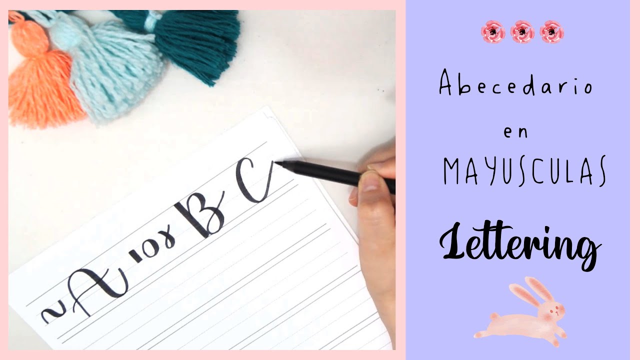 Abecedario en mayúsculas brush lettering principiantes paso a paso