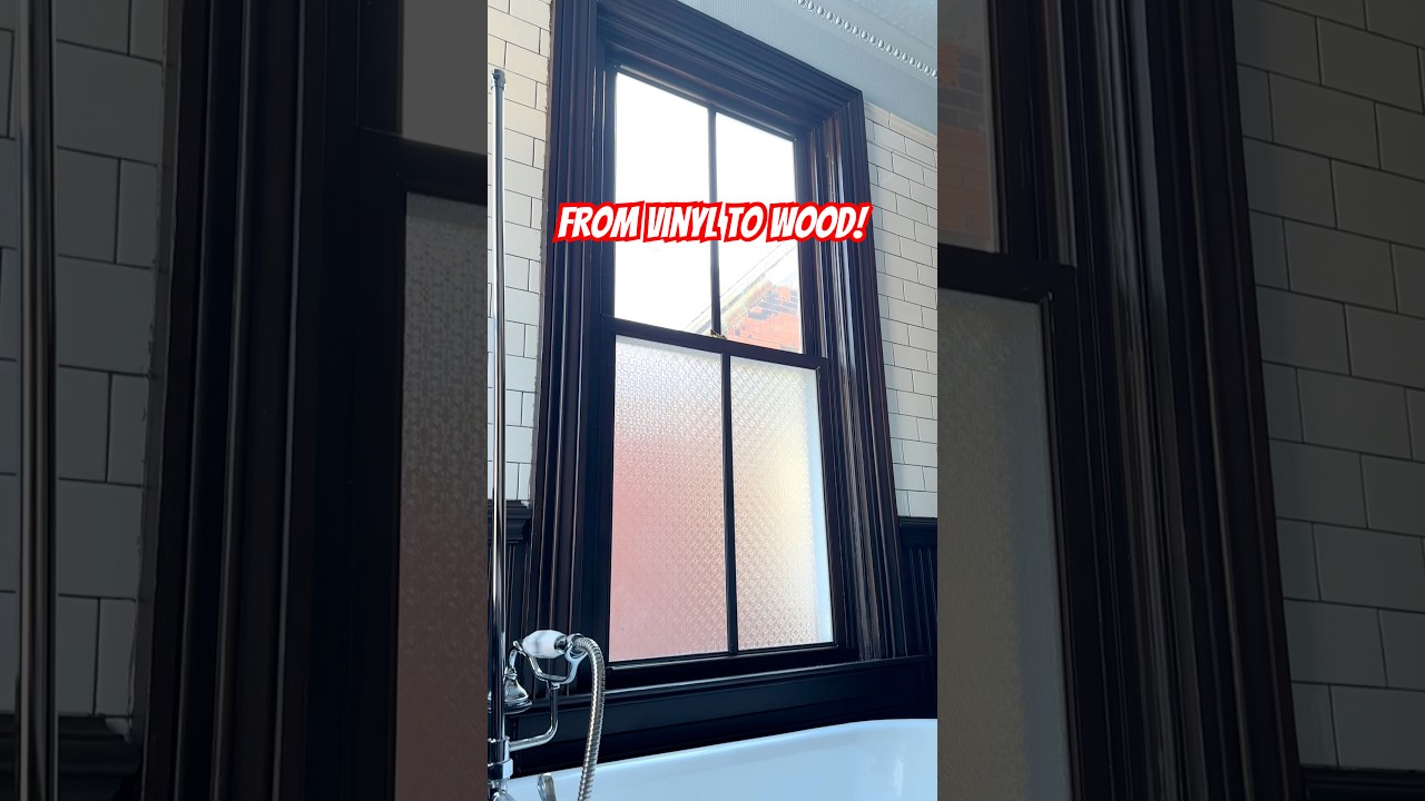 Painting vinyl windows to look like  wood in my cheap Victorian house! @R@RetiqueIt