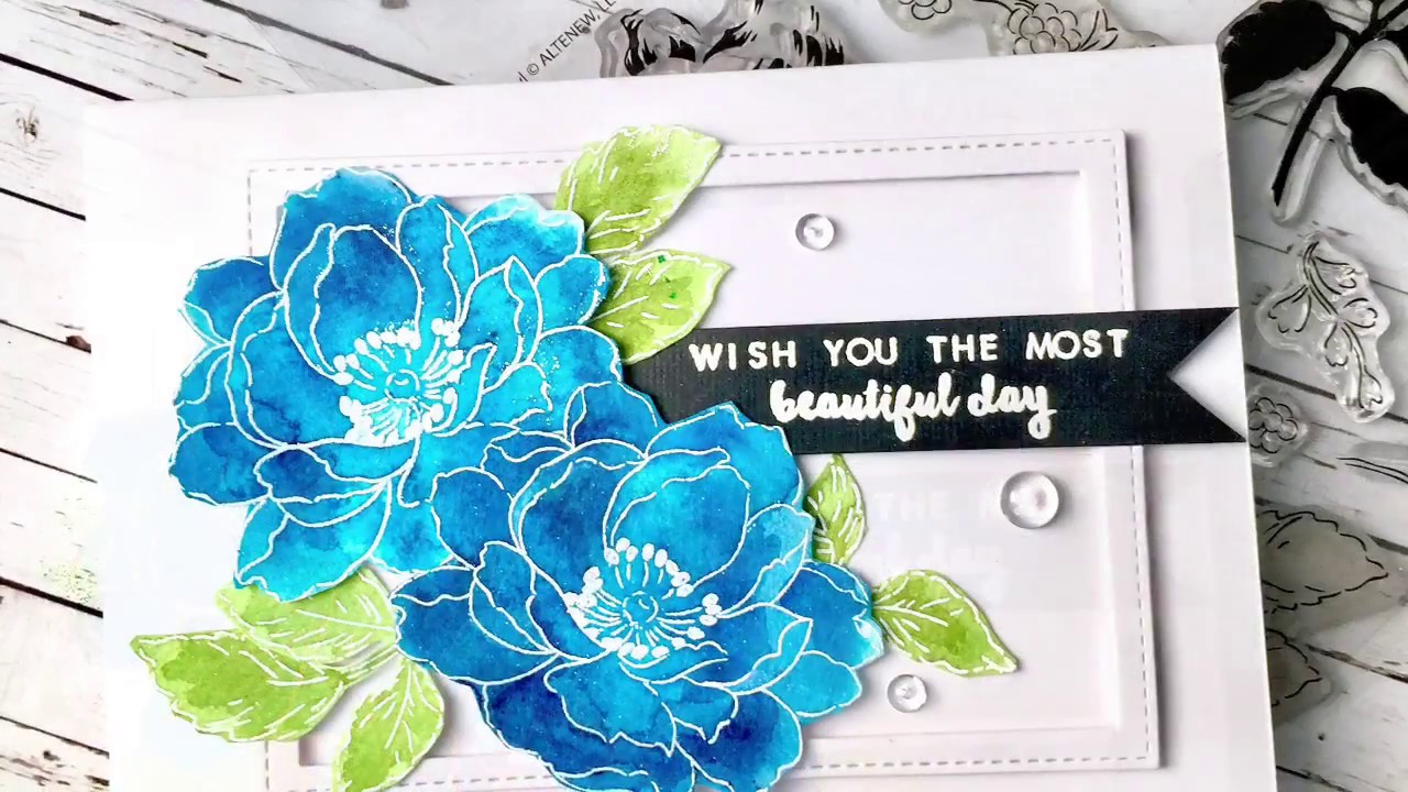 Bright & Beautiful Card | Using powdered Dyes |Altenew Beautiful Day