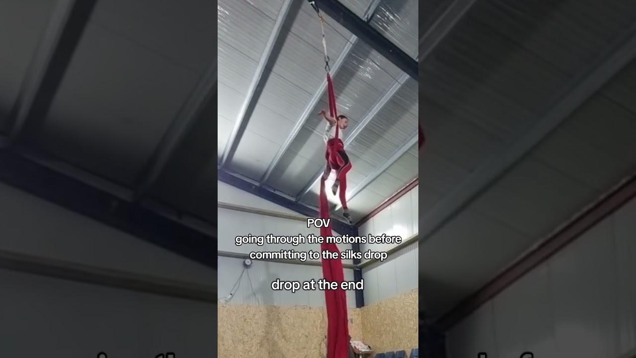POV a drop on Aerial silks 