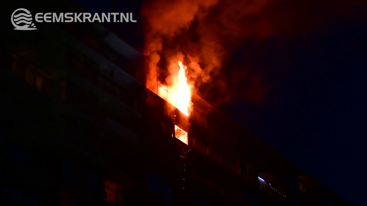 Uitslaande brand Dijkzichtflat  Delfzijl