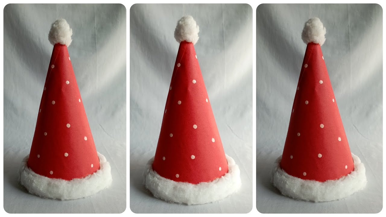 Santa Claus Cap With Paper | DIY Santa Hat | Christmas Craft