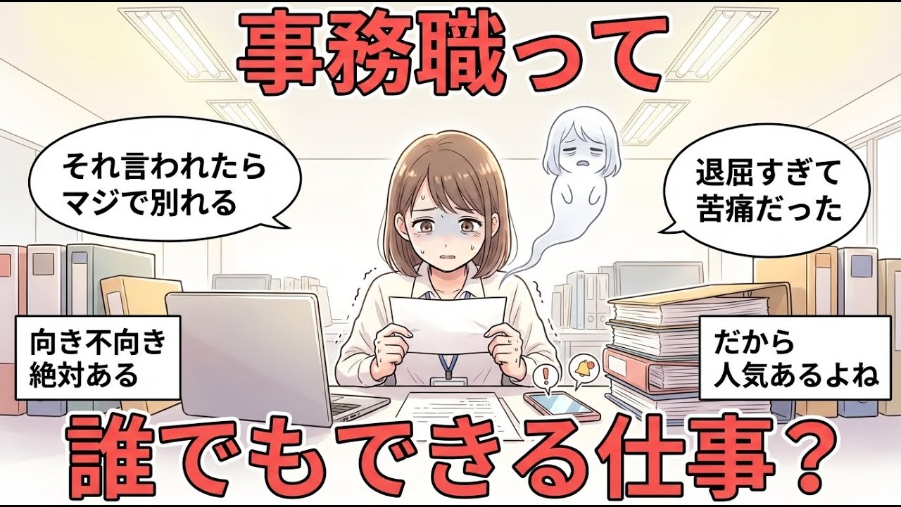 【ガルちゃん有益】事務職は誰でも出来る仕事？経験者が語る現実【ガルちゃん雑談】【更年期キツイ】