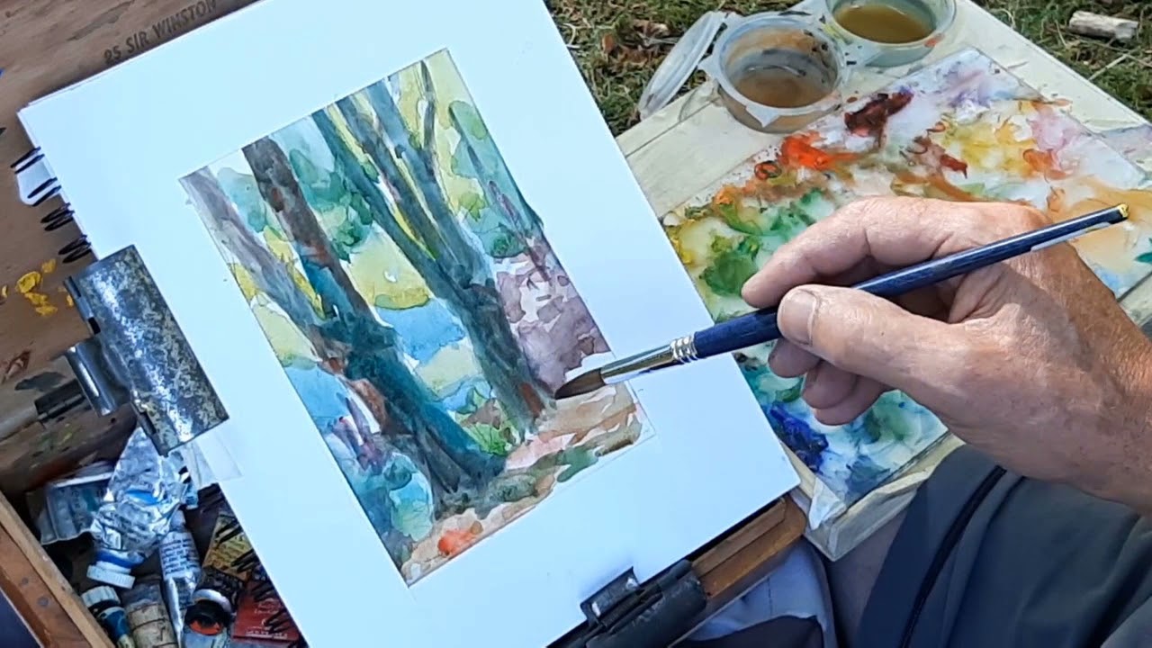 COMO PINTAR A LA ACUARELA ARBOLES A CONTRALUZ.