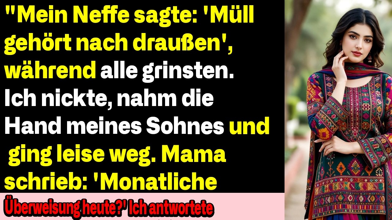 Mein Neffe nannte uns Müll – ich nahm die Hand meines Sohnes und ging