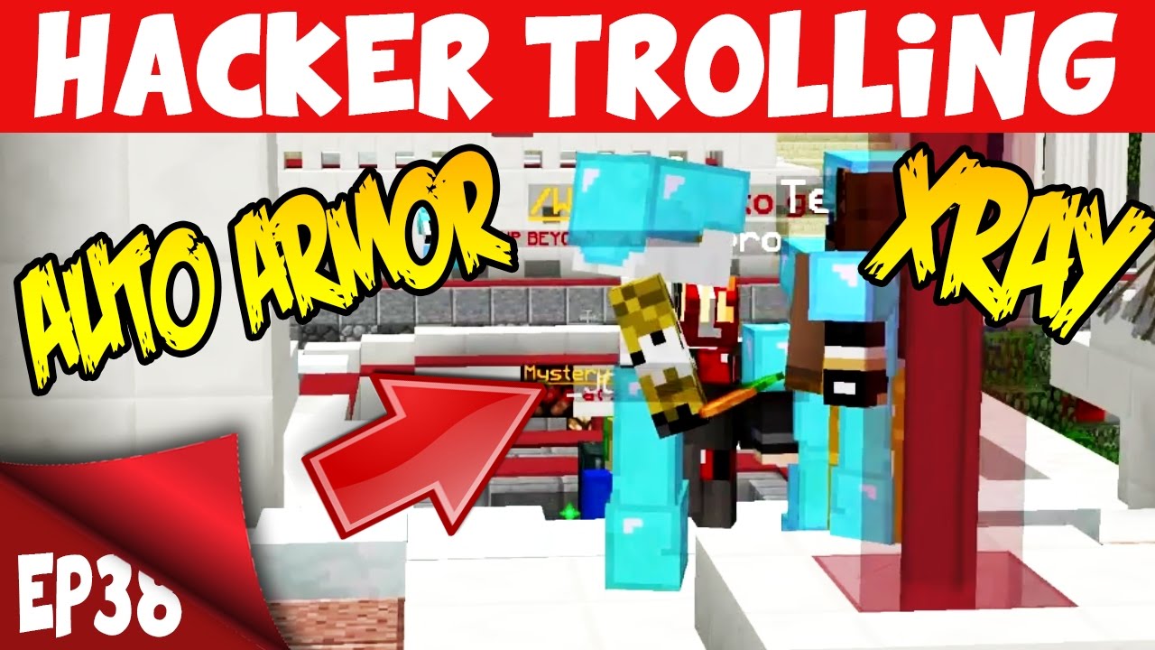 ACCIDENTALLY CATCHING AUTO ARMOUR ! (Minecraft Trolling Hackers EP38)
