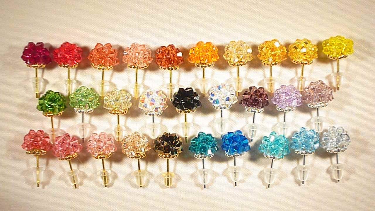 Pendientes de Bolita Swarovski Beaded Stud Earrings Tutorial