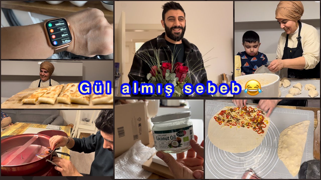 Çiçek almış adam nasılda biliyor gönül almayı/spor saatim geldi🤩katmer sacı bozuldu çok üzüldüm yaa