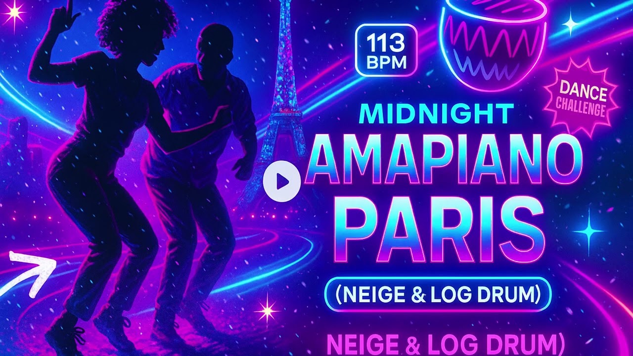 Midnight Amapiano à Paris ❄️ (Neige & Log Drum V2) | Chill Night Drive