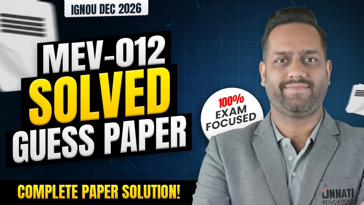 IGNOU MEV 012 Solved Guess Paper Dec 2026 | MEV 012 Earth Processes Important Questions