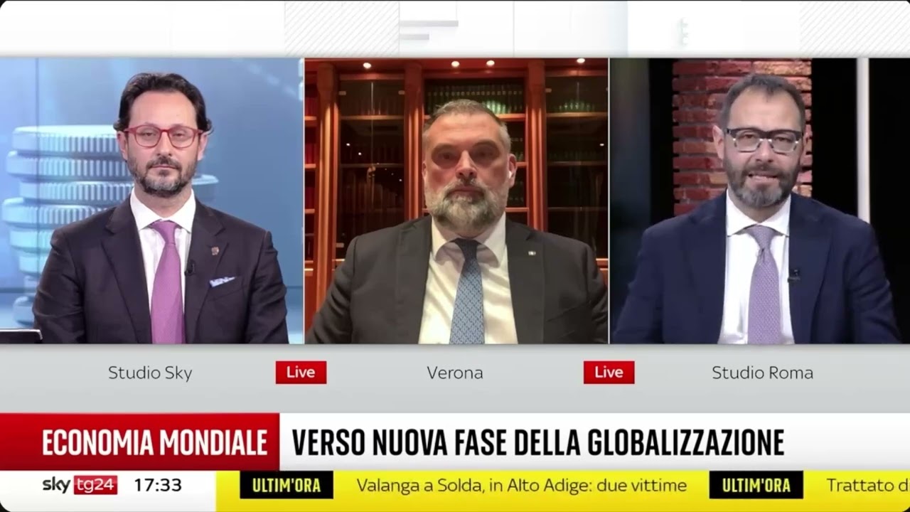Stefano Patuanelli in collegamento con SkyTg24 Economia 05022026