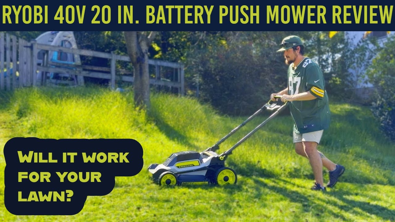 Обзор и демонстрация бесщеточной аккумуляторной газонокосилки Ryobi 40 В HP Brushless шириной 20 ...