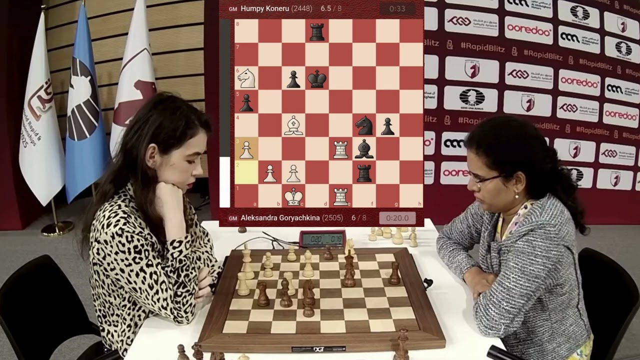 Goryachkina vs Humpy Koneru | Final Moments | Round 8 Women’s World Blitz Championship #chess