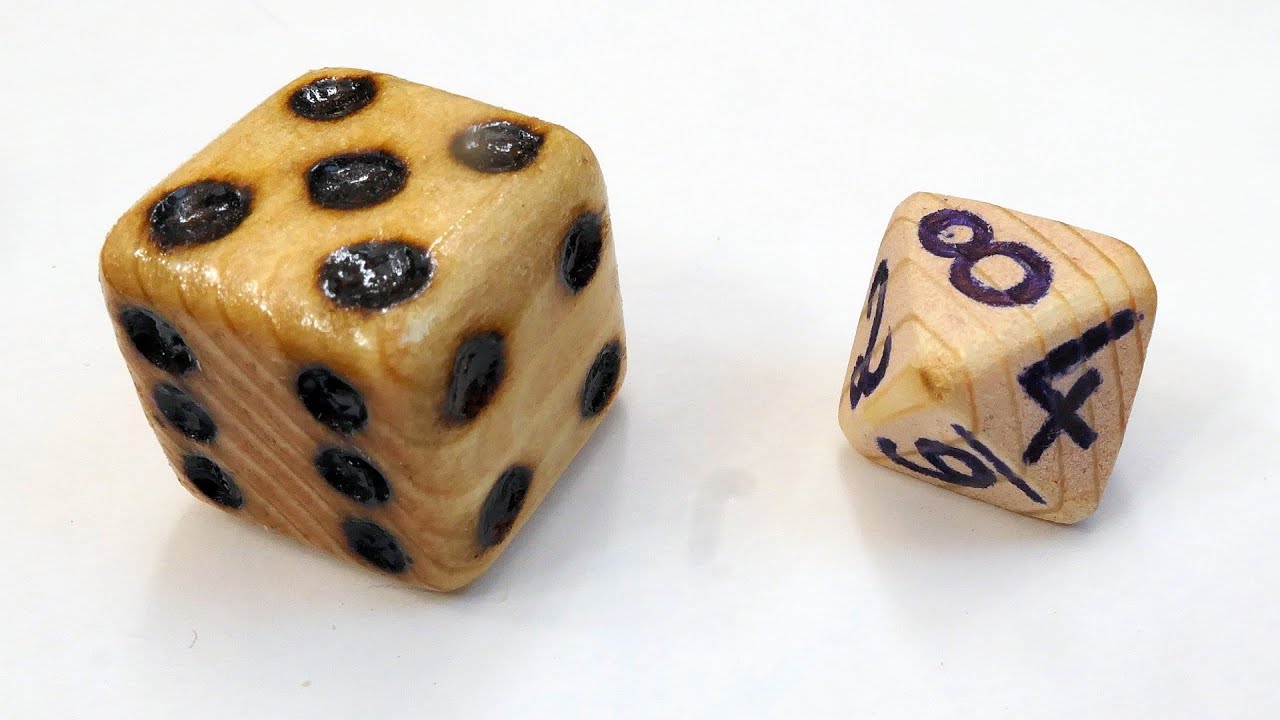 Making wooden dice (6 and 8 sided)